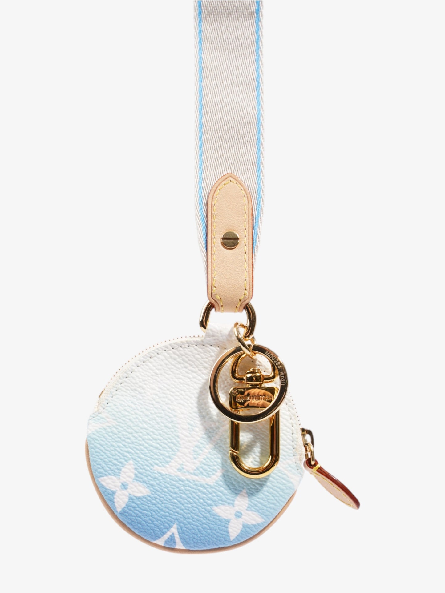 Louis Vuitton By The Pool Lanyard Key Holder Blue / White Canvas