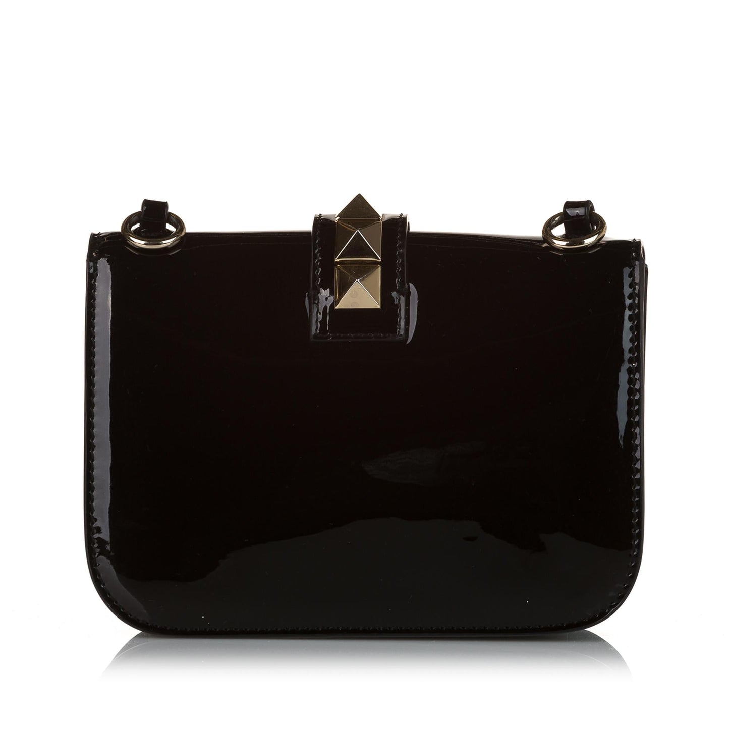 Valentino Rockstud Glam Lock Patent Leather Crossbody Bag (SHG-34296)