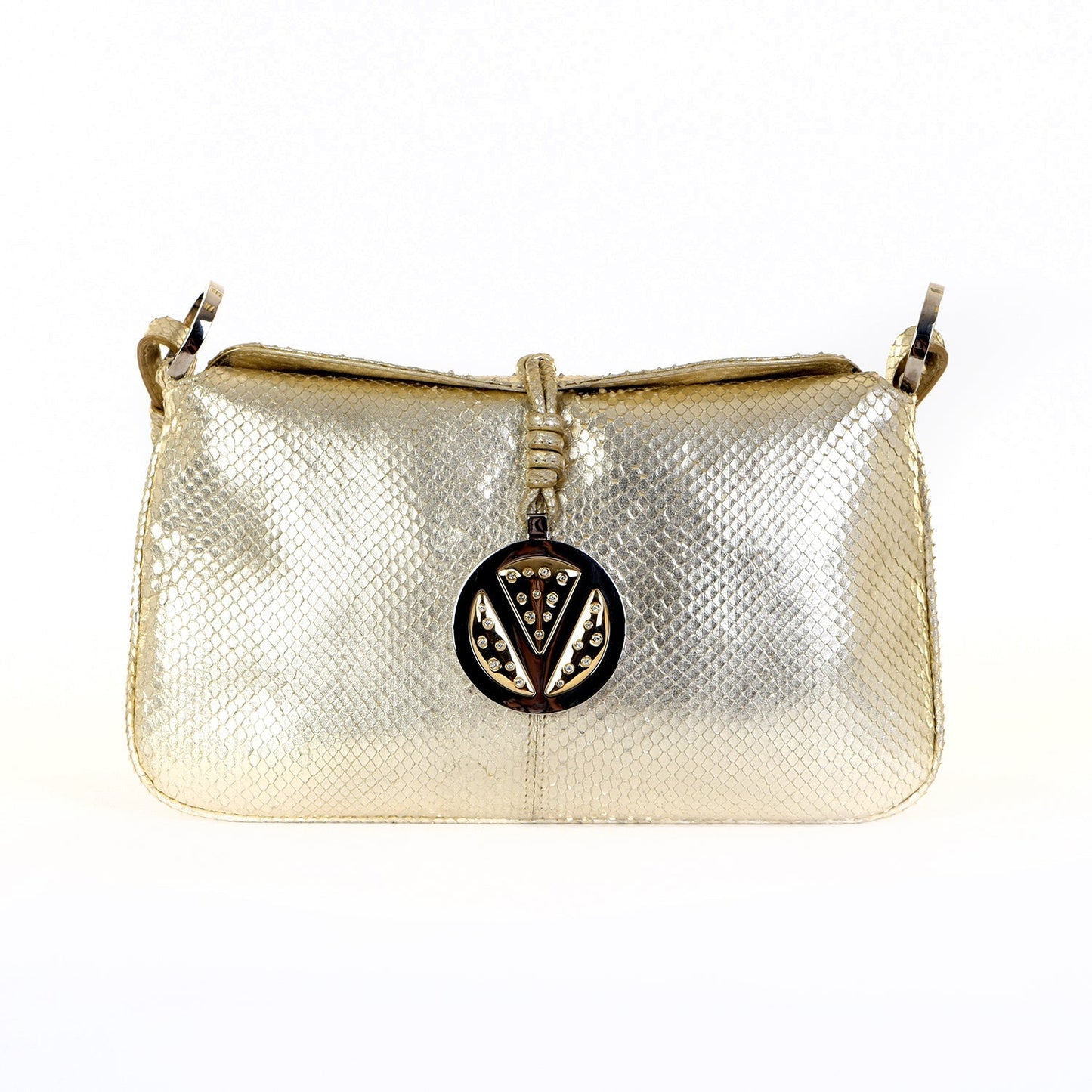 Metallic Silver Snakeskin Mini Bag