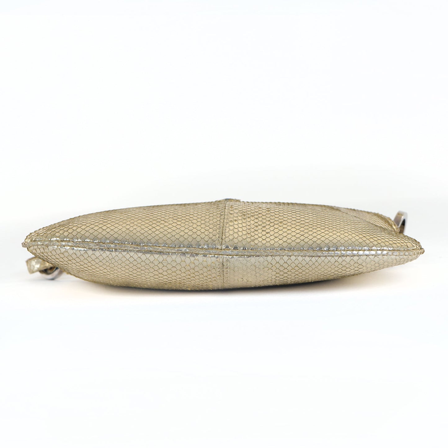 Metallic Silver Snakeskin Mini Bag
