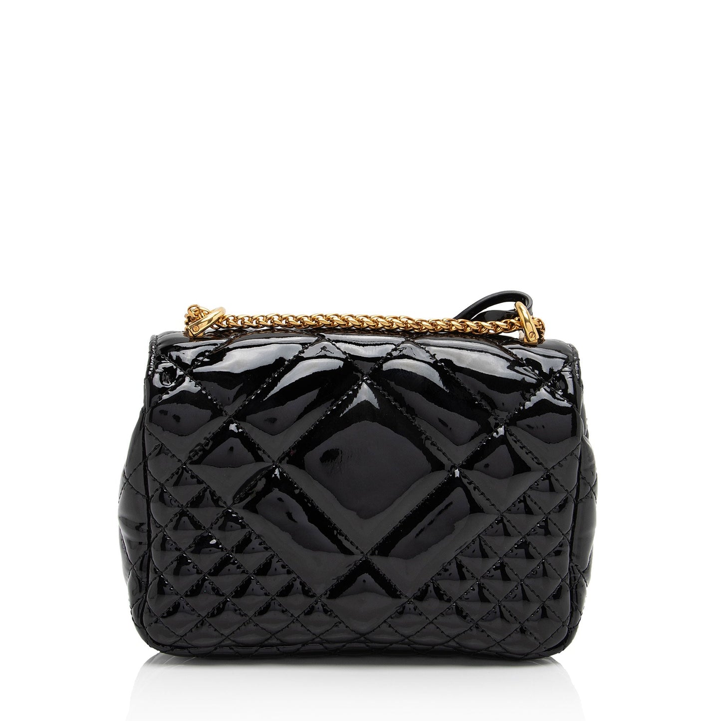 Versace Patent Leather Medusa Padlock Icon Flap Bag (SHF-QJzRU4)