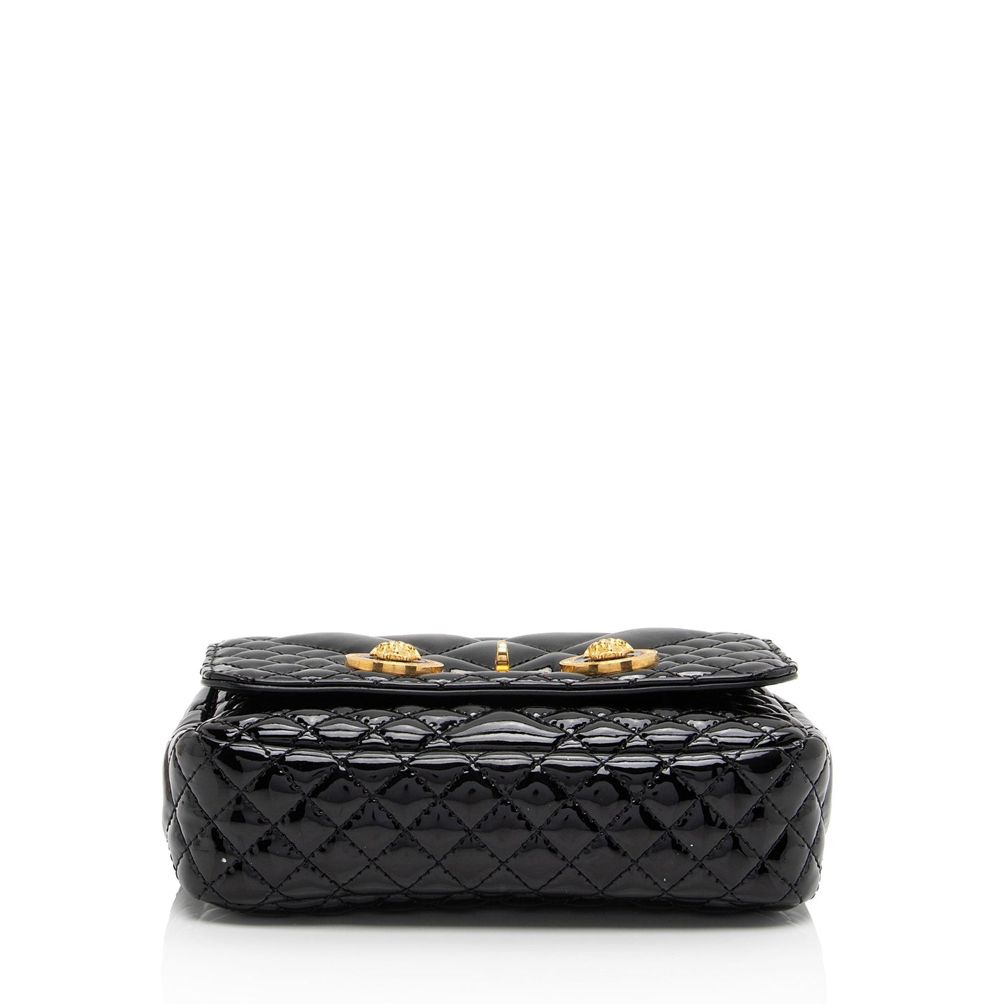 Versace Patent Leather Medusa Padlock Icon Flap Bag (SHF-QJzRU4)