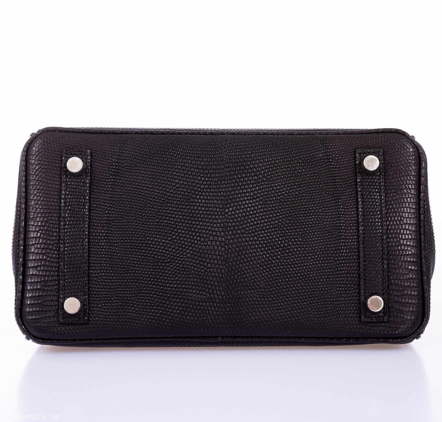 Vintage HermÃƒÆ’Ã‚Â¨s Birkin 25 Black Salvator Lizard With Jacob & Co. White Gold & Diamond Hardware - 2009, Square M