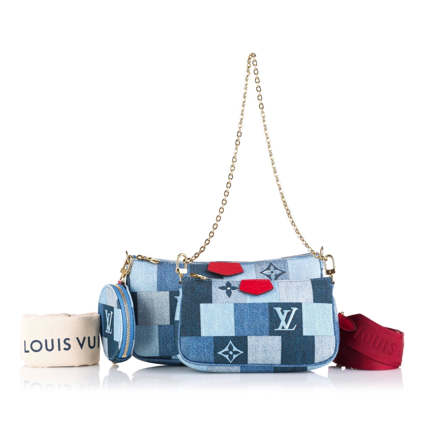 Louis Vuitton Multi-Pochette Accessoires Patchwork Monogram Denim