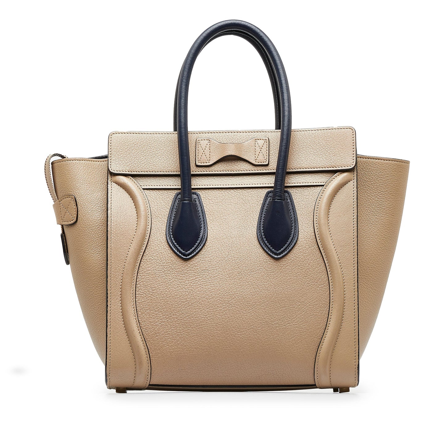 Tan Celine Micro Luggage Tote Bicolor