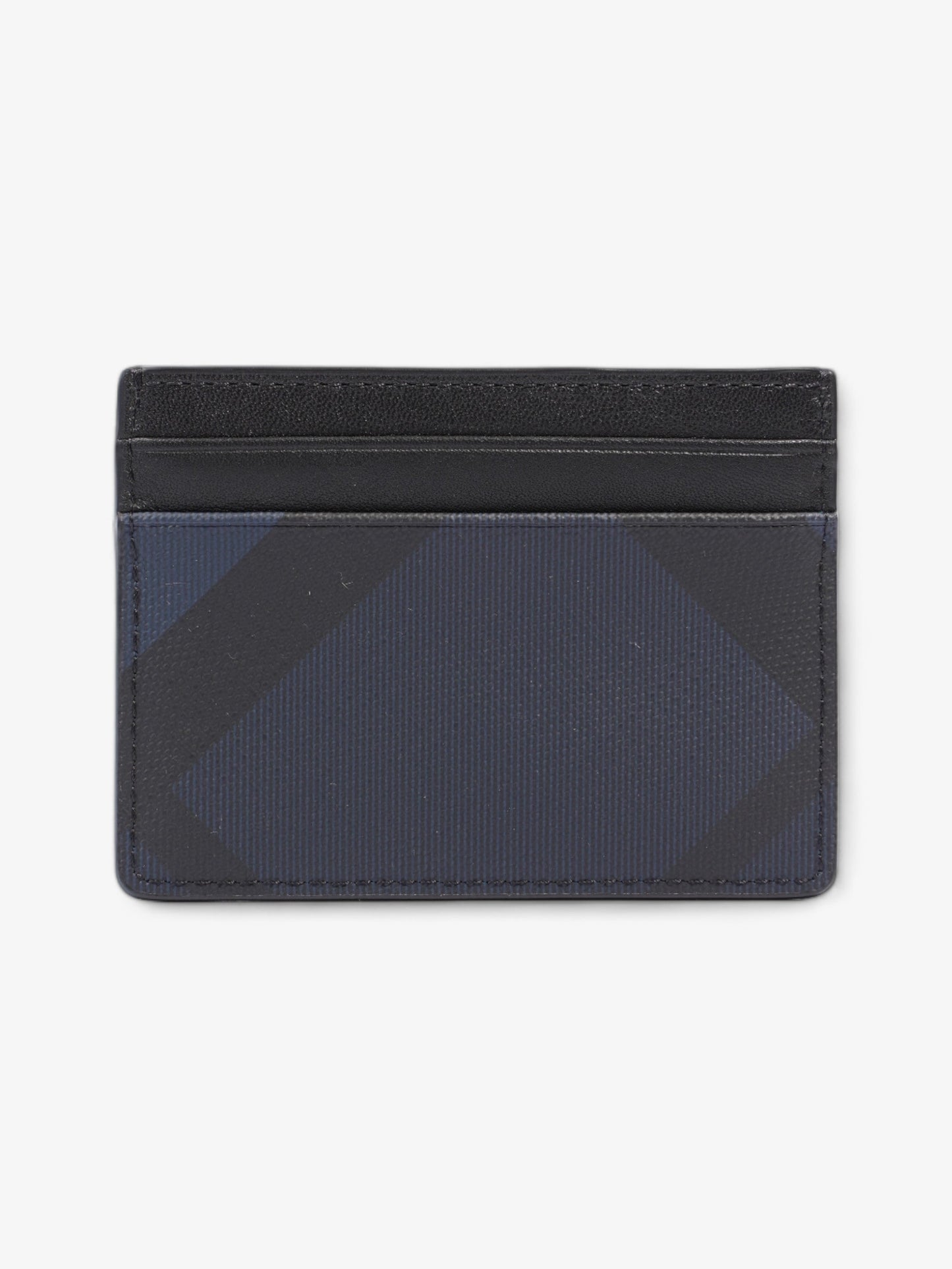 Burberry London Check Card Holder Navy Blue / Black Polyurethane