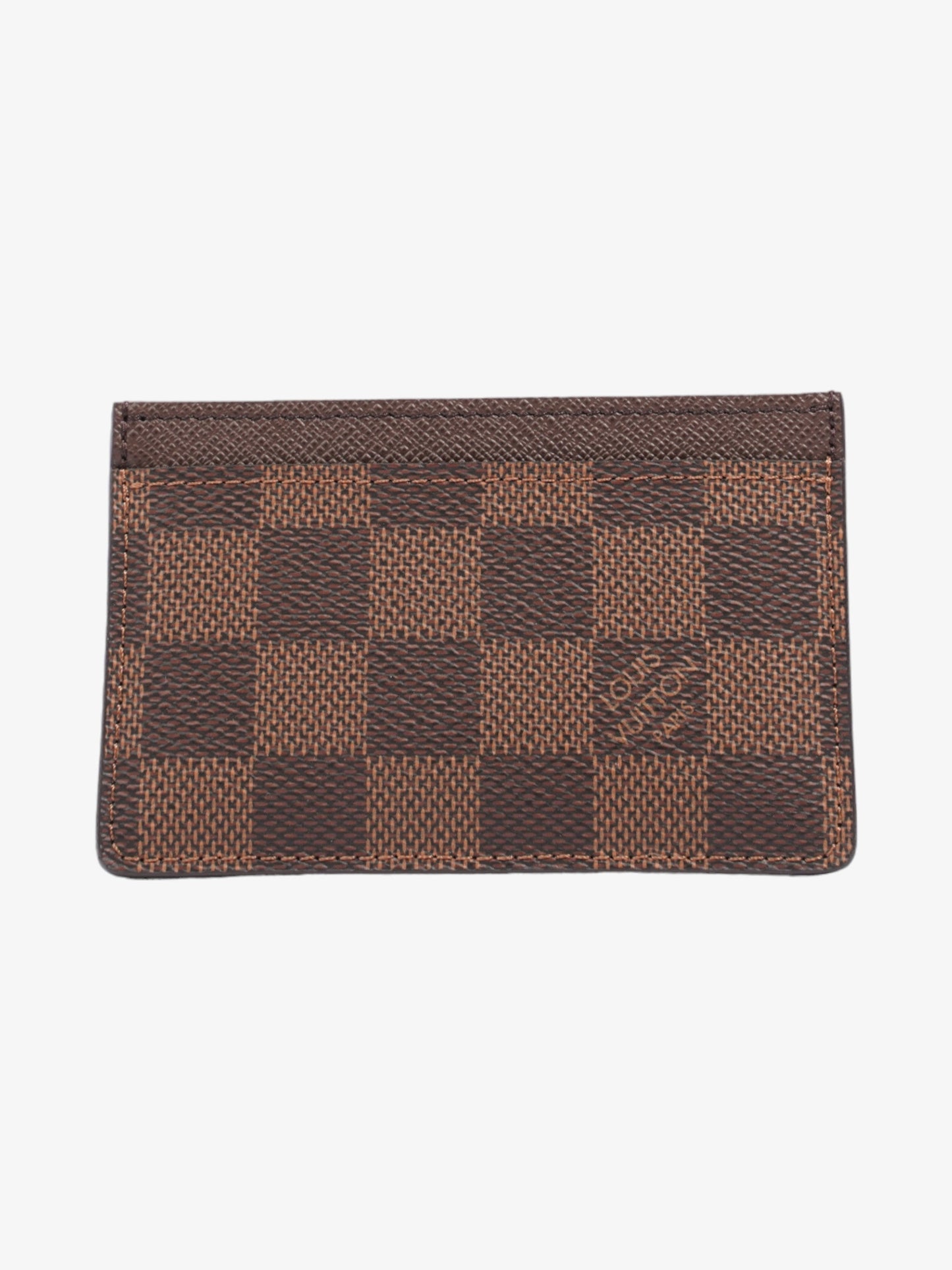 Louis Vuitton Card Holder Damier Ebene / Brown Coated Canvas