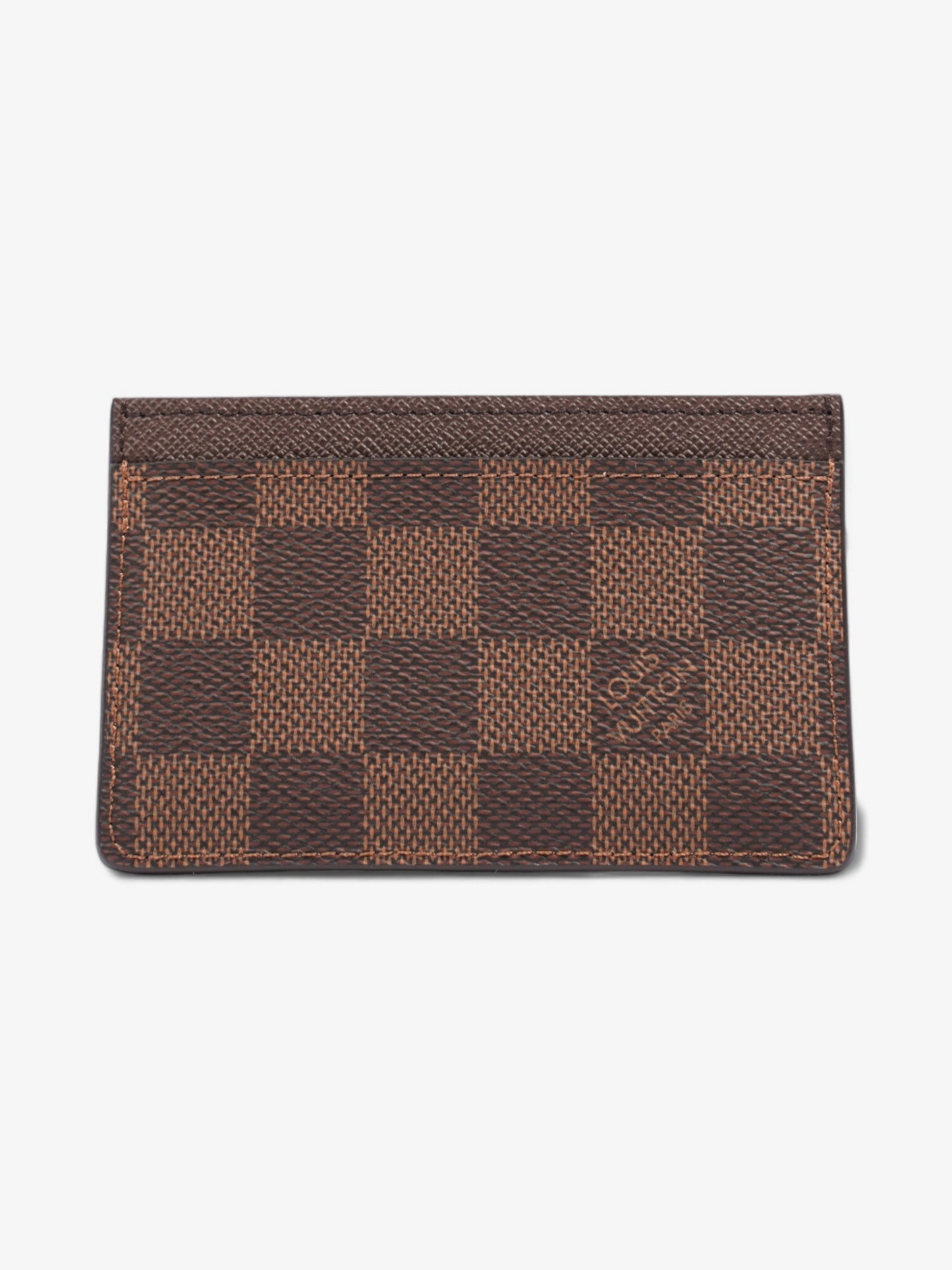 Louis Vuitton Card Holder Damier Ebene / Brown Coated Canvas
