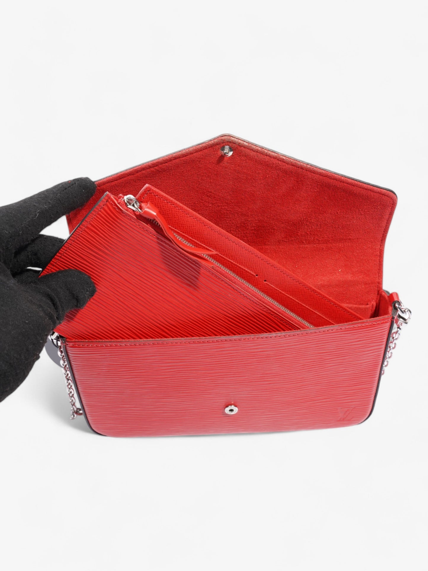 Louis Vuitton Pochette Felicie Red Epi Leather