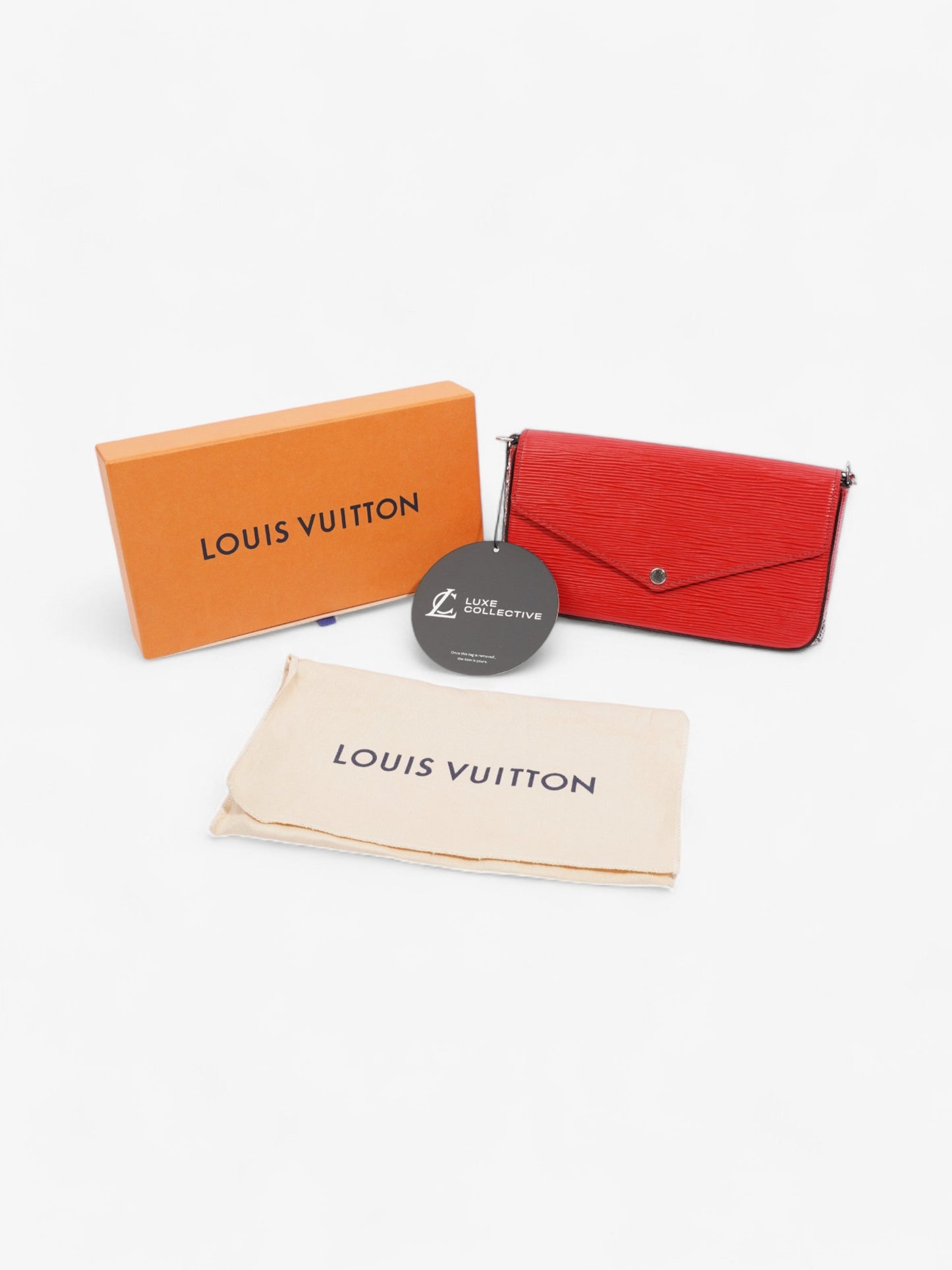 Louis Vuitton Pochette Felicie Red Epi Leather
