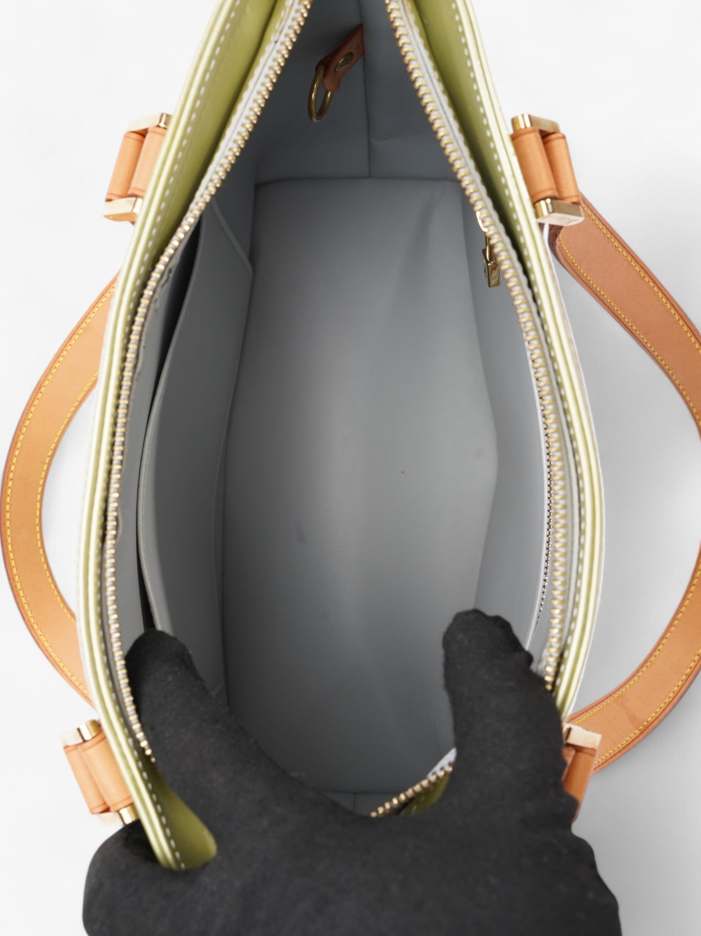 Louis Vuitton Houston Monogram Vernis / Apple Green Vernis Leather