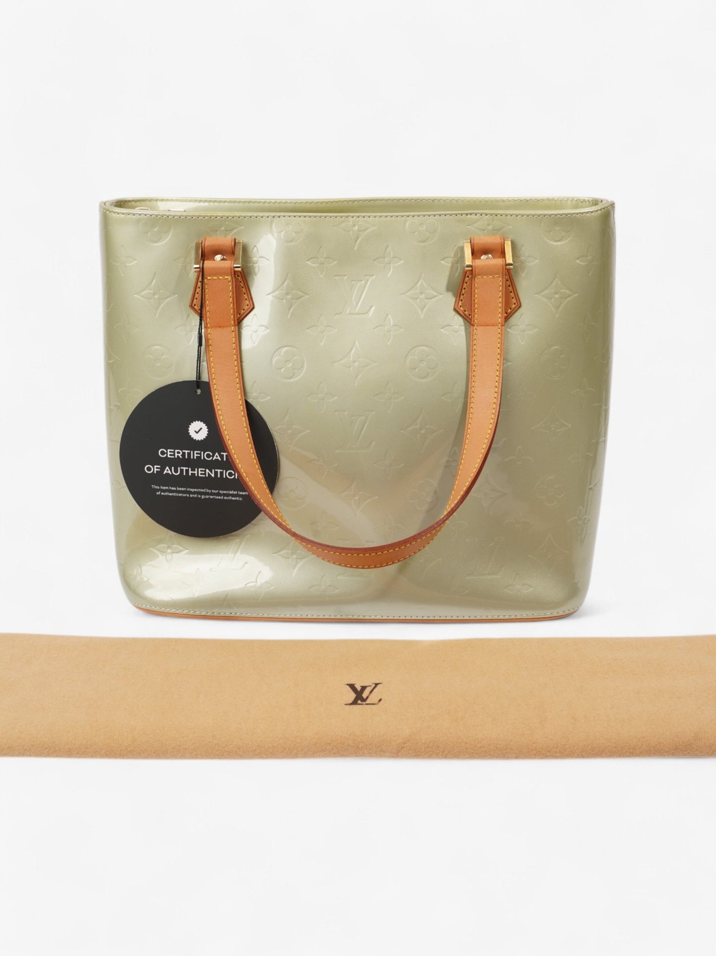 Louis Vuitton Houston Monogram Vernis / Apple Green Vernis Leather