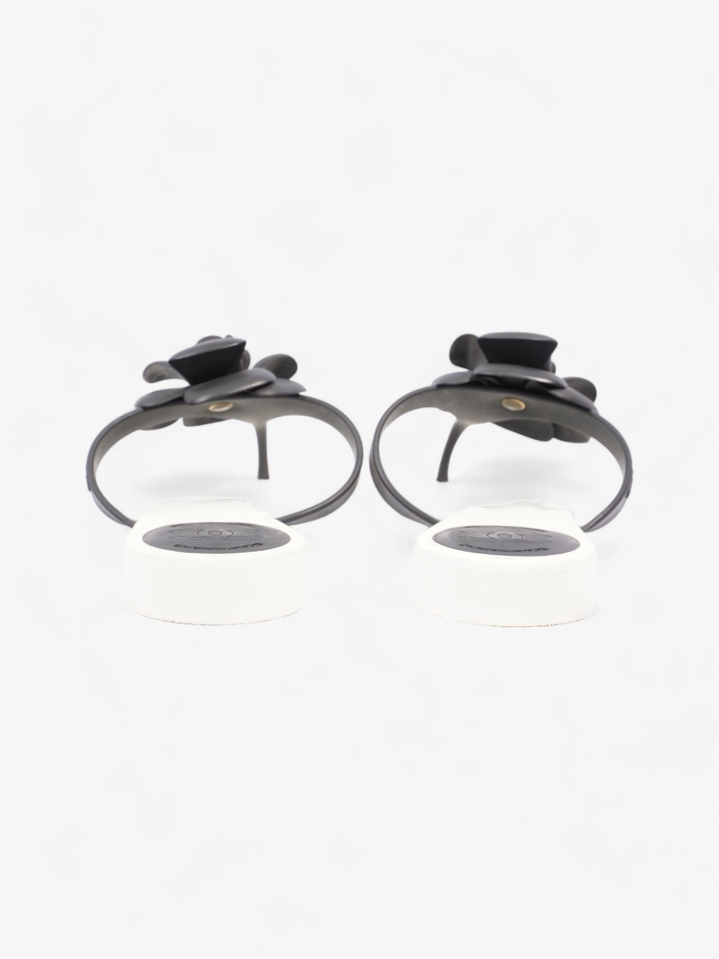 Chanel Camellia White / Black Rubber EU 40 UK 7