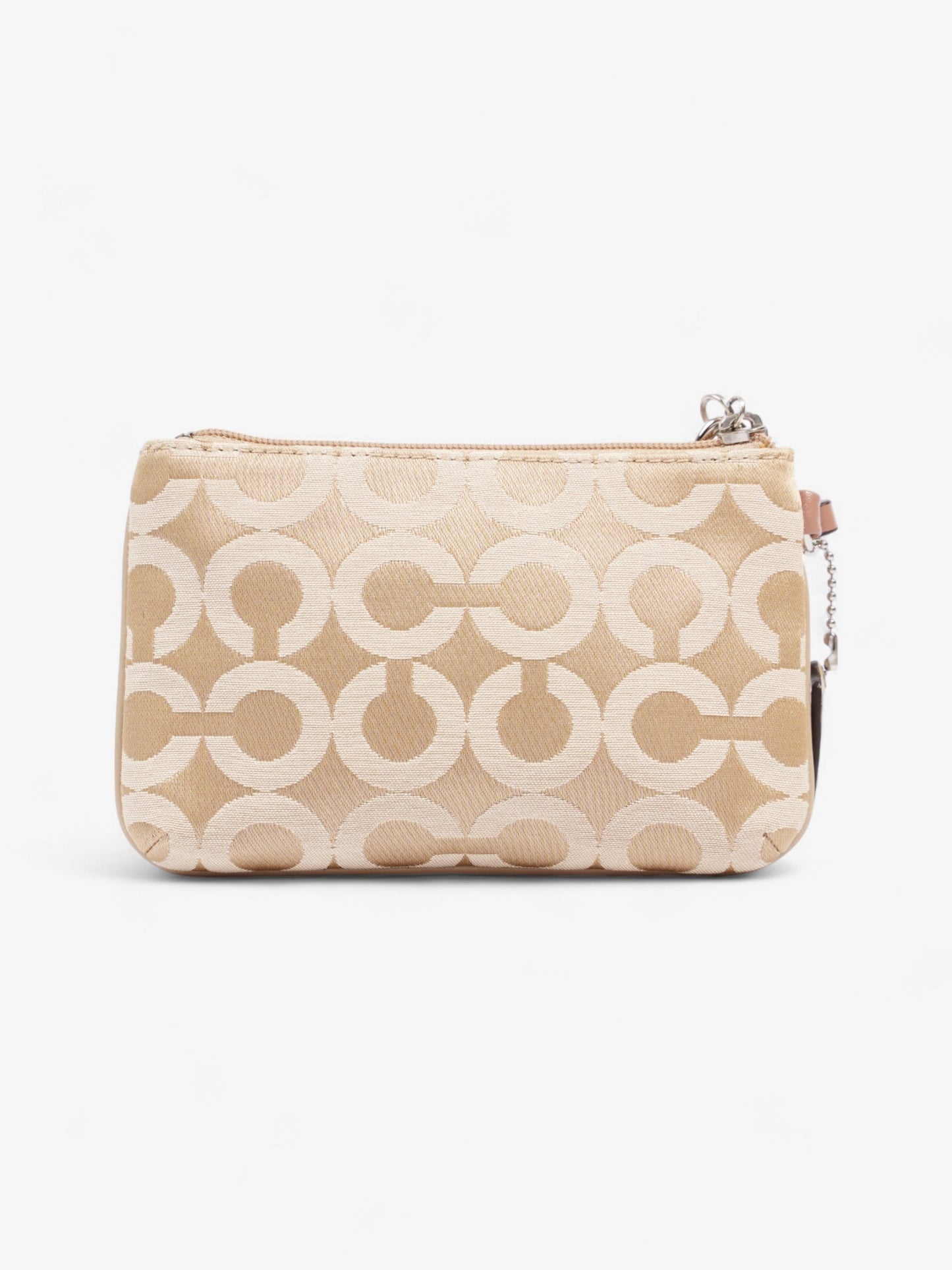 Coach Signature Wristlet Taupe / Beige Cotton