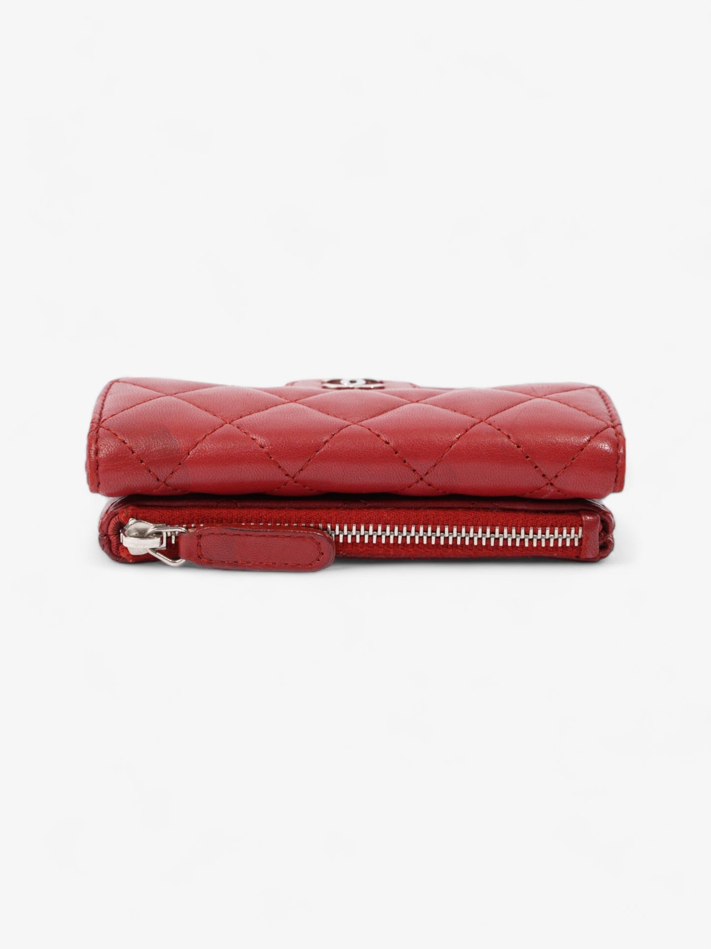 Chanel Coin Purse Red Lambskin Leather