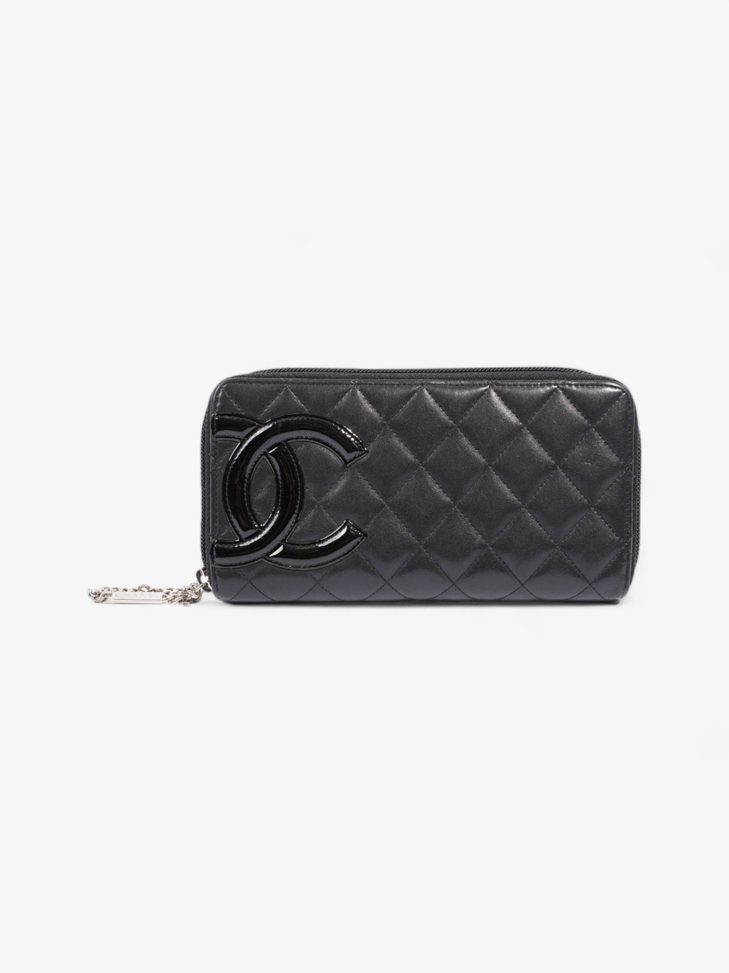 Chanel CC Zip Around Wallet Black Leather