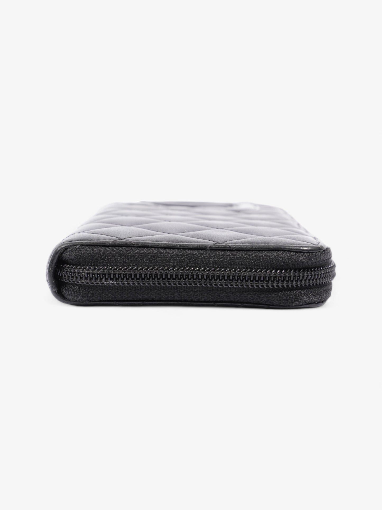 Chanel CC Zip Around Wallet Black Leather