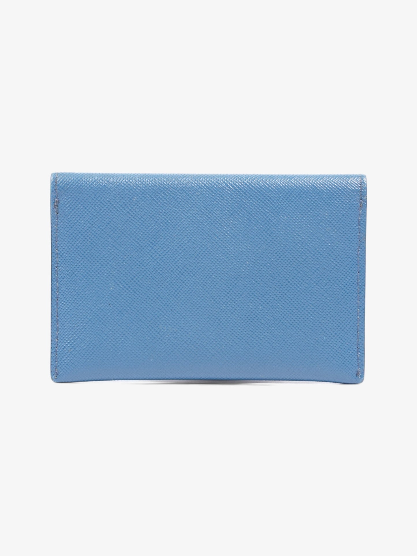 Prada Bifold Card Case Light Blue Saffiano Leather