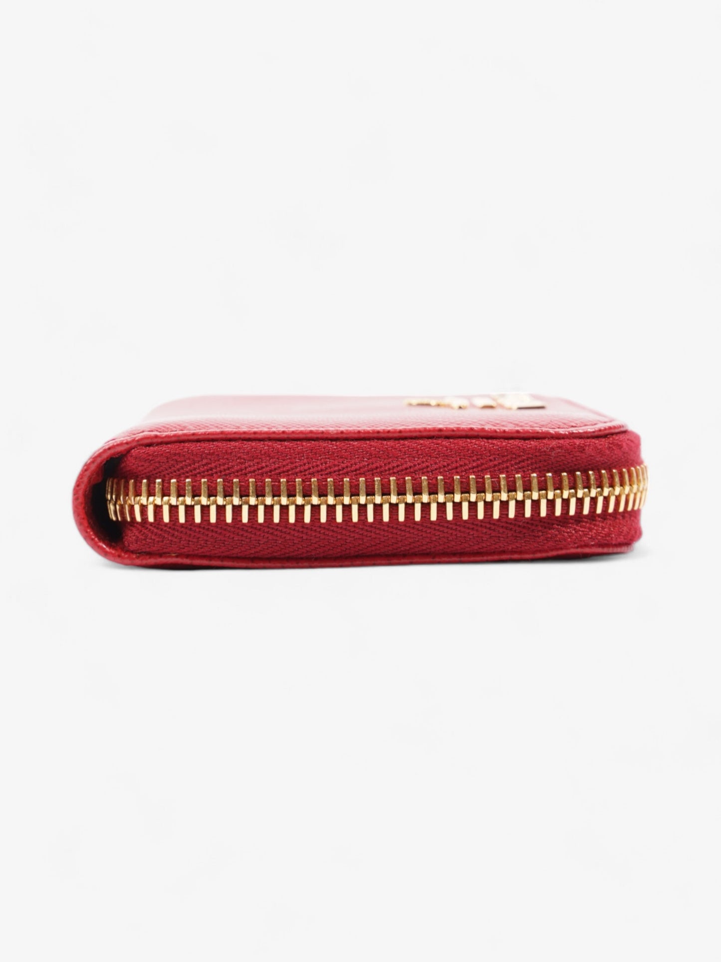 Prada Zip Around Wallet Red Saffiano Leather