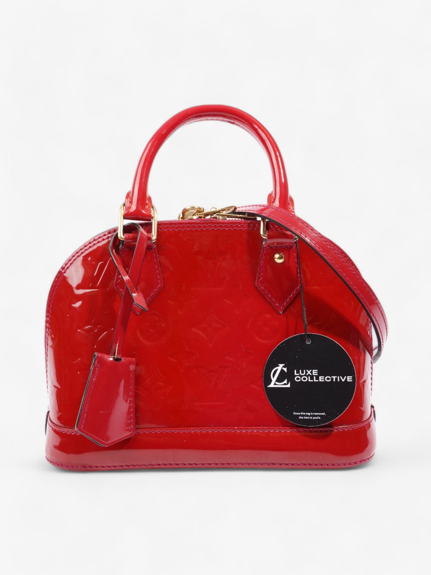 Louis Vuitton Alma Red Monogram Vernis Leather BB