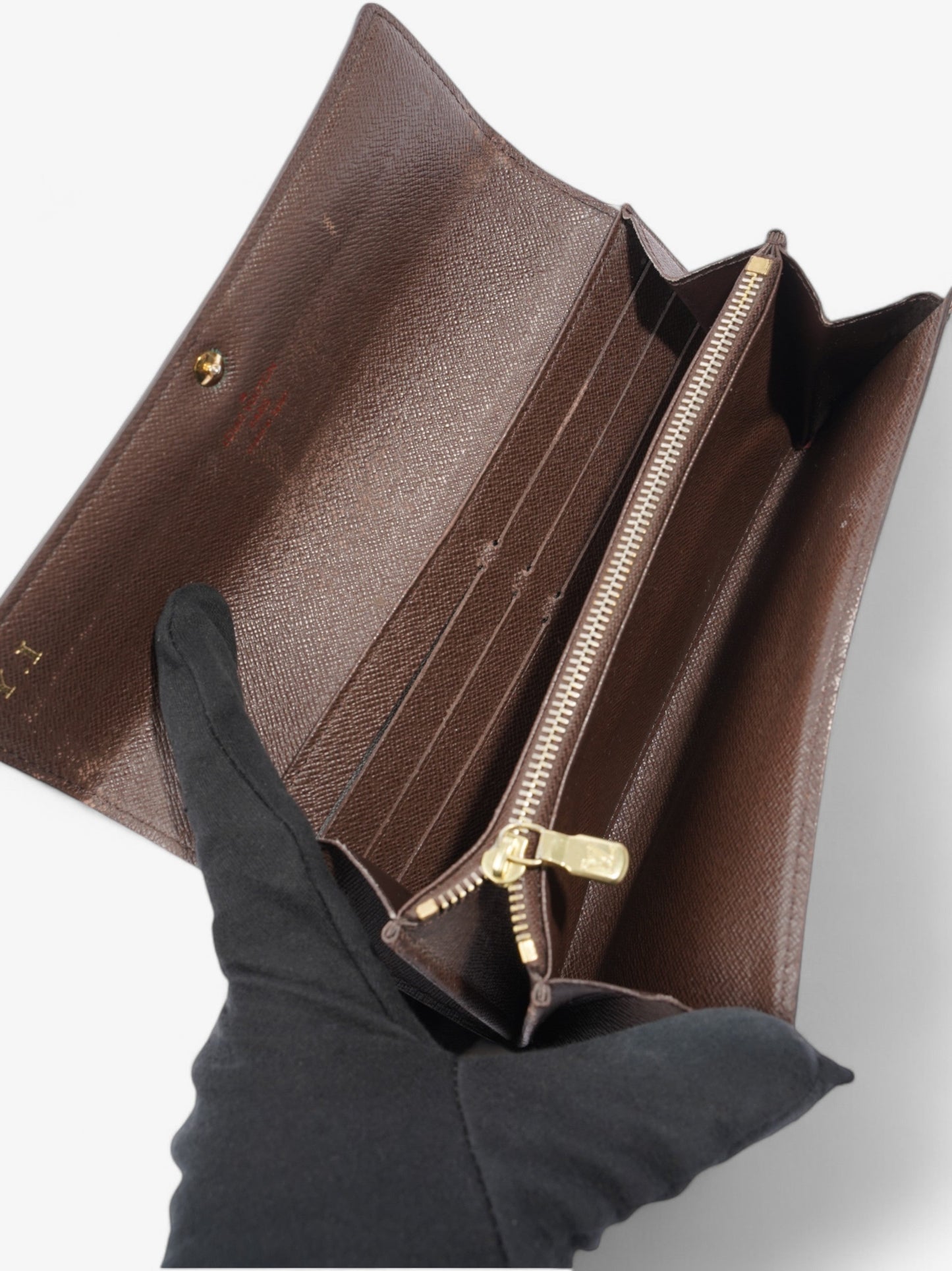 Louis Vuitton Sarah Wallet Damier Ebene Coated Canvas