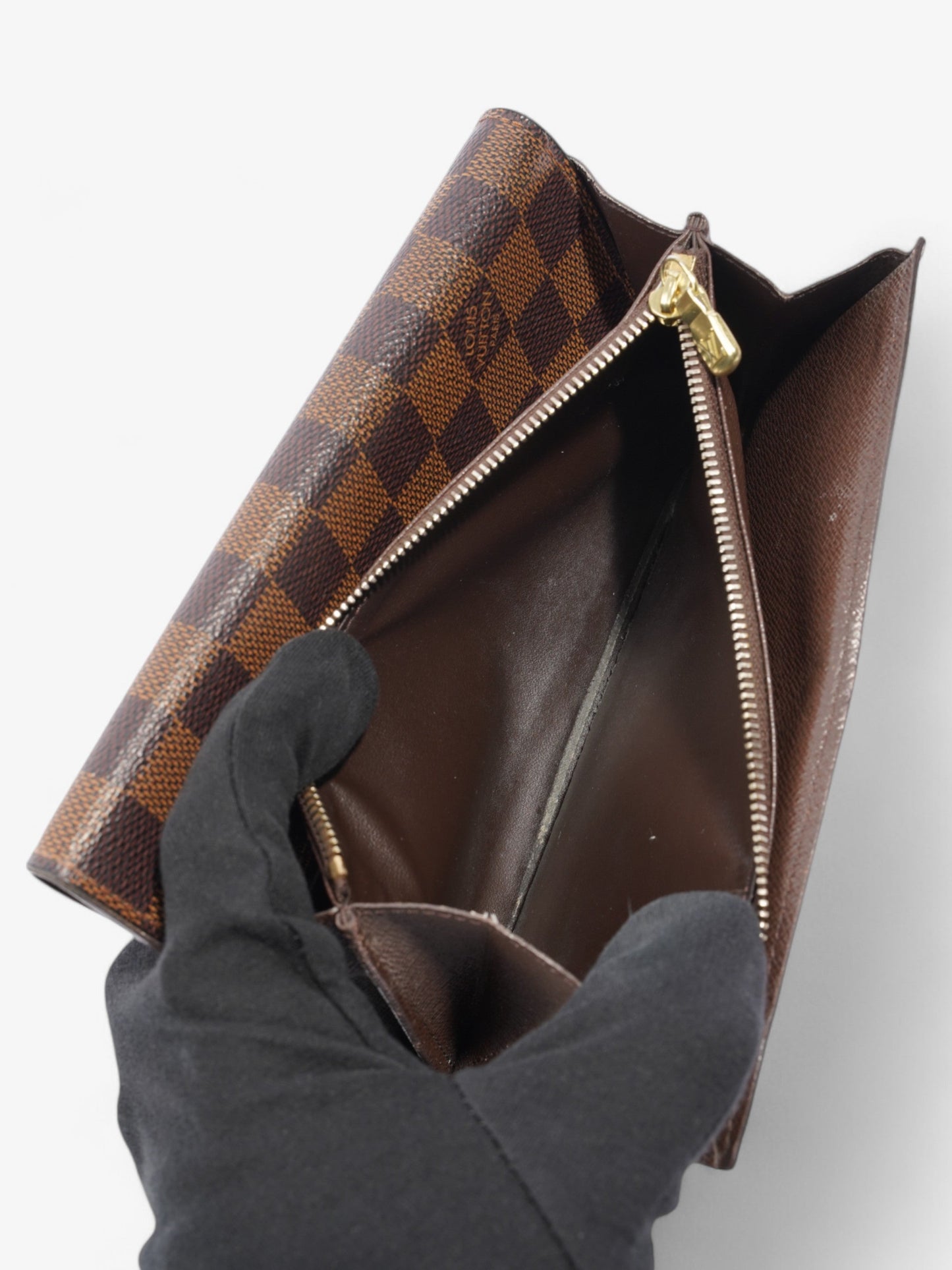 Louis Vuitton Sarah Wallet Damier Ebene Coated Canvas