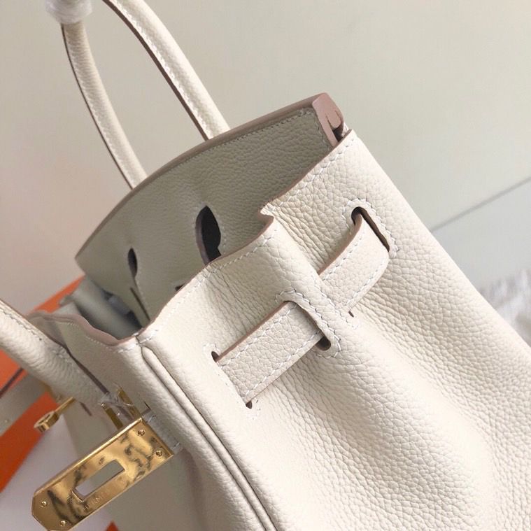 GLAMI Birkin White For Women Silver Toned Hardware 13.8in/35cm