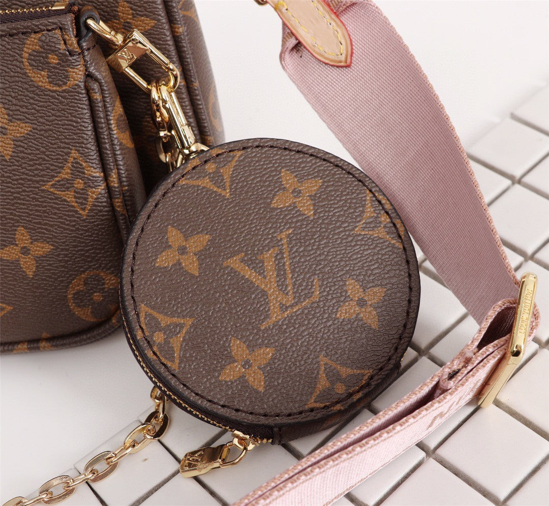 LV Multi Pochette AcGLAMIssoires Monogram Canvas Fall/Winter Collection M44840, Rose Clair