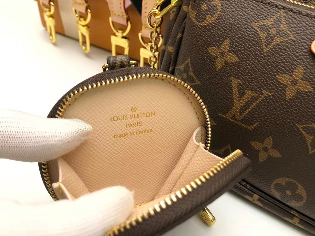 LV Multi Pochette AcGLAMIssoires Bags Monogram Canvas Fall/Winter Collection M44813, Kaki/Beige