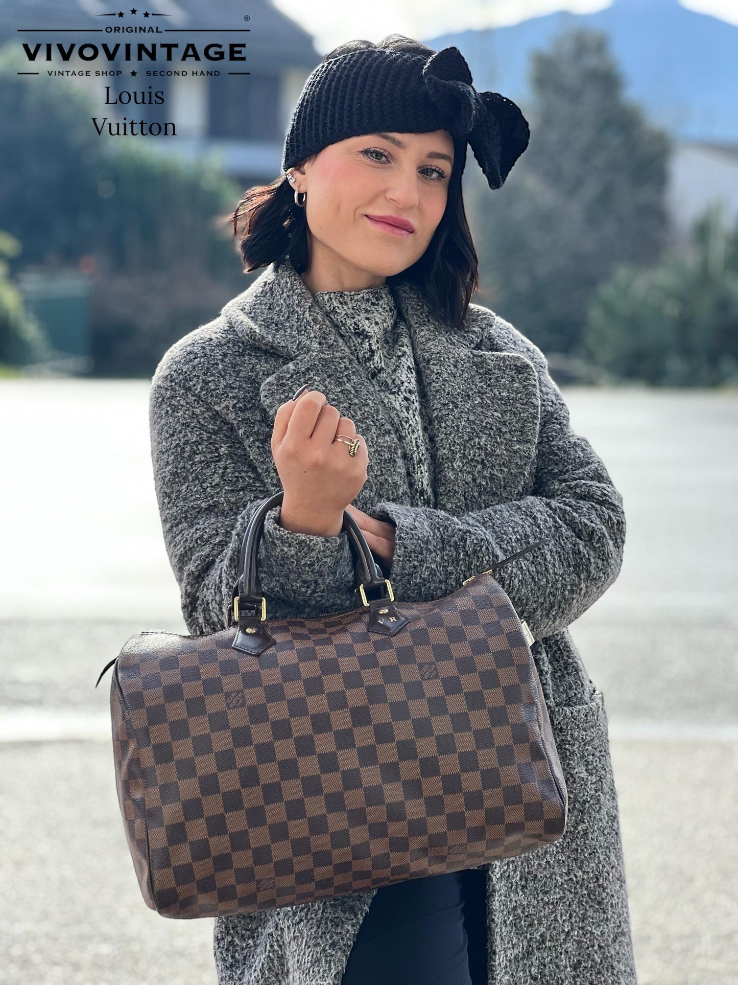 Speedy 35 Damier EbÃ¨ne LV personalizzato