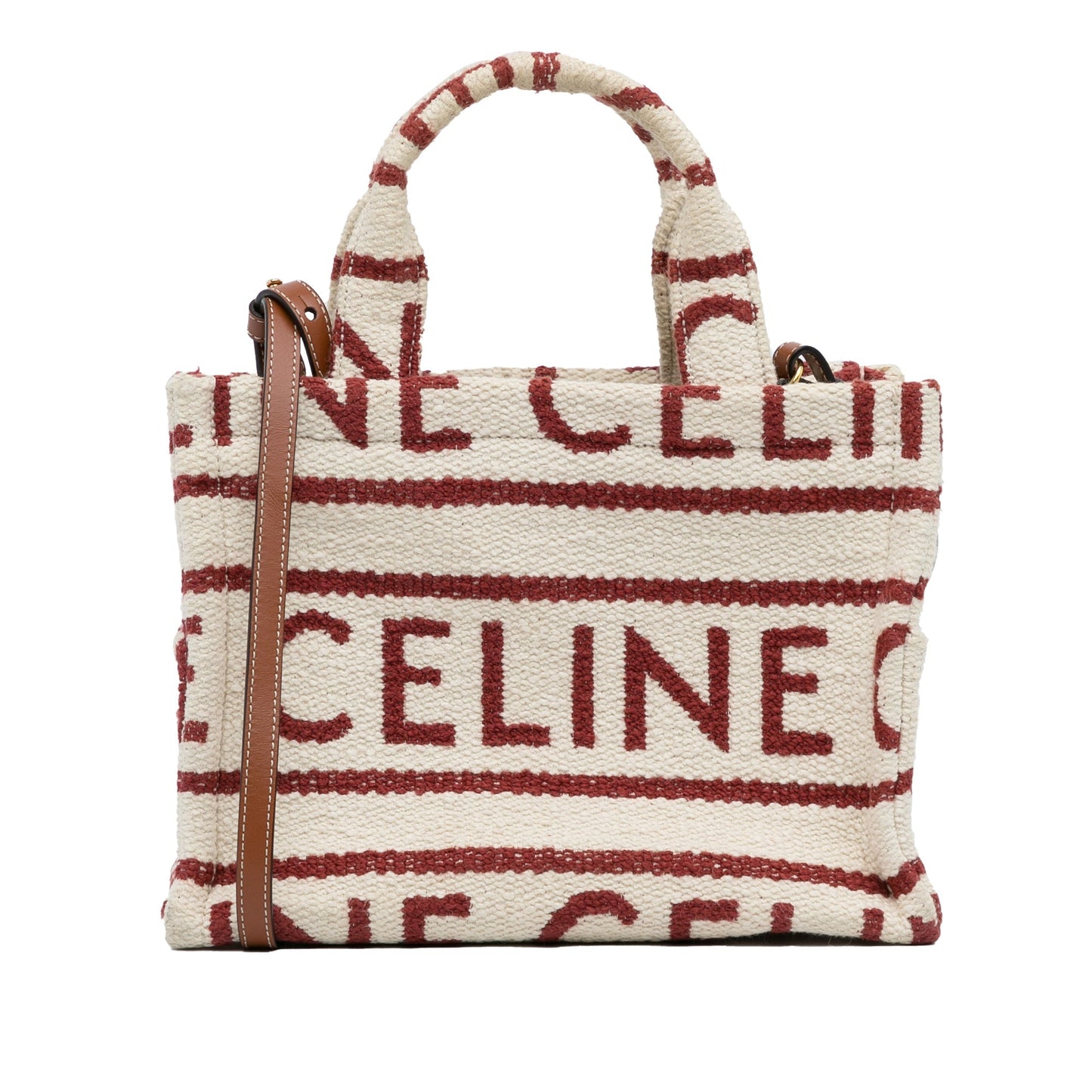 Celine All Over Cabas Thais Small Red Canvas