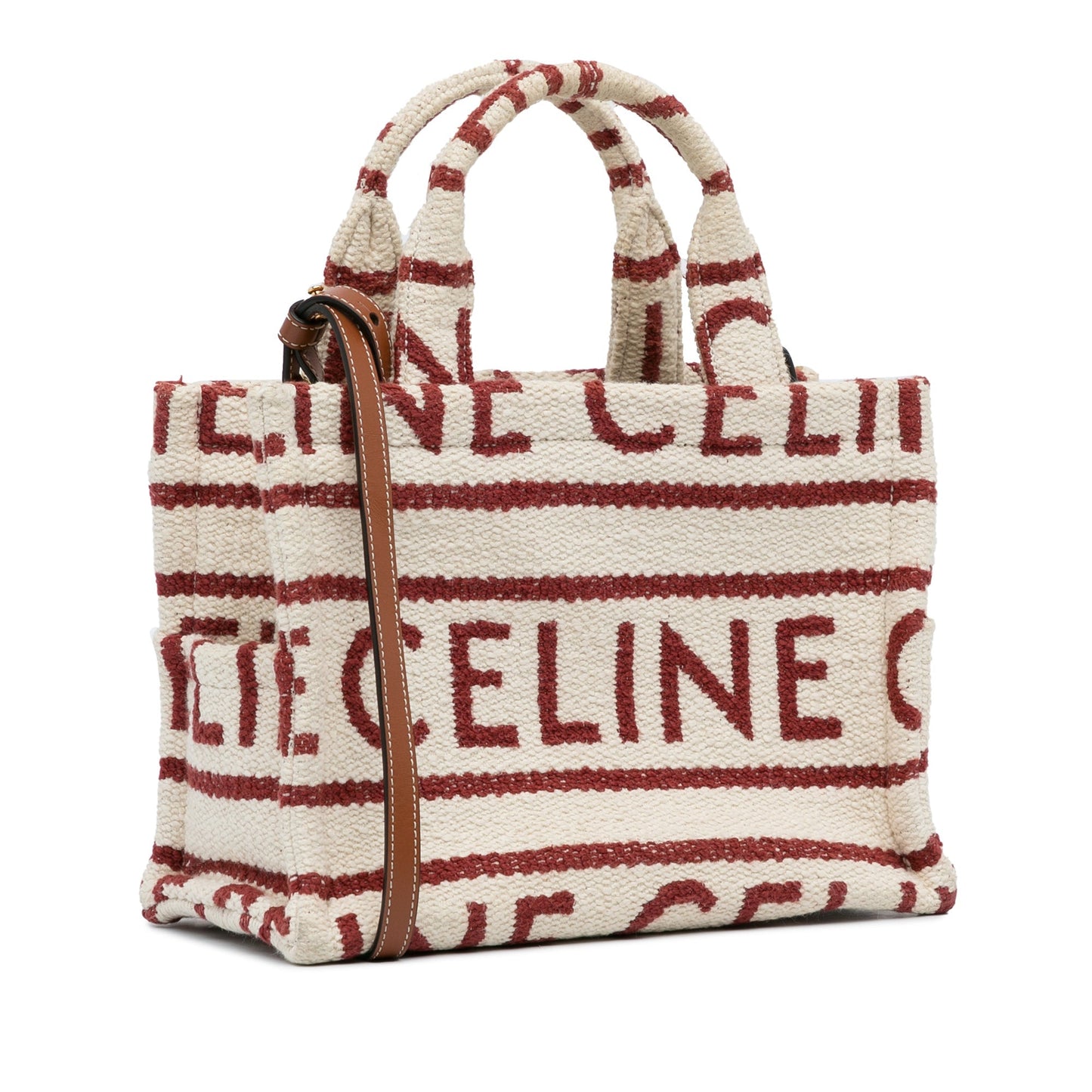 Celine All Over Cabas Thais Small Red Canvas