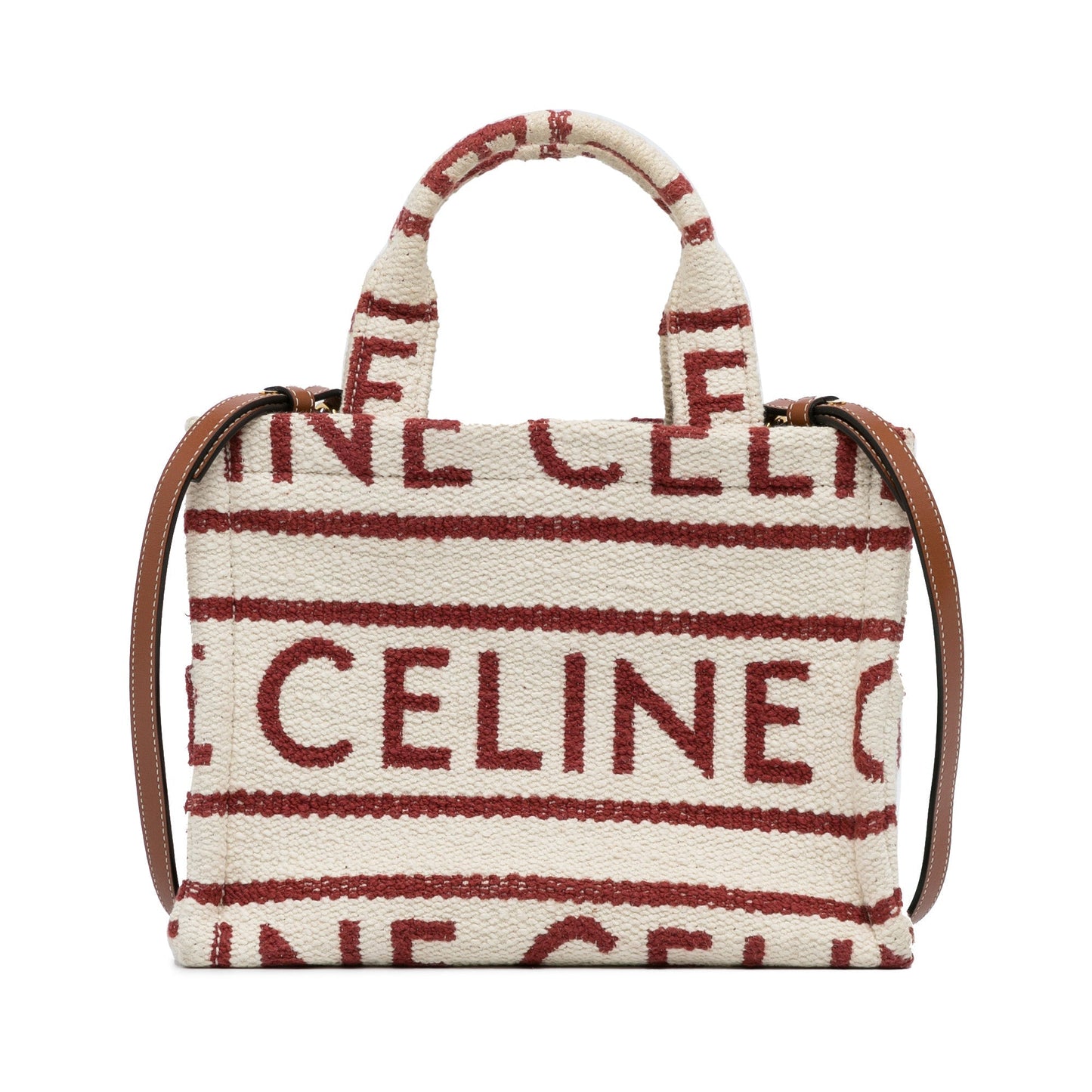 Celine All Over Cabas Thais Small Red Canvas