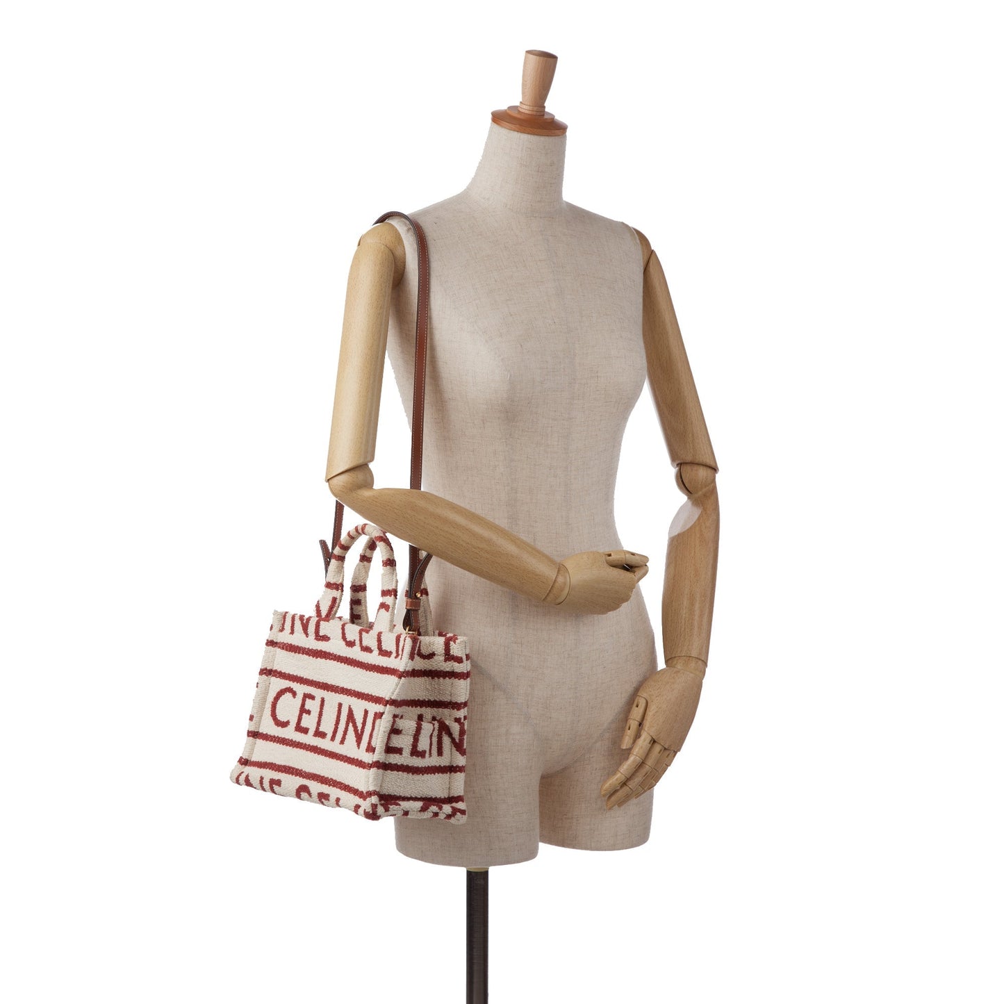 Celine All Over Cabas Thais Small Red Canvas