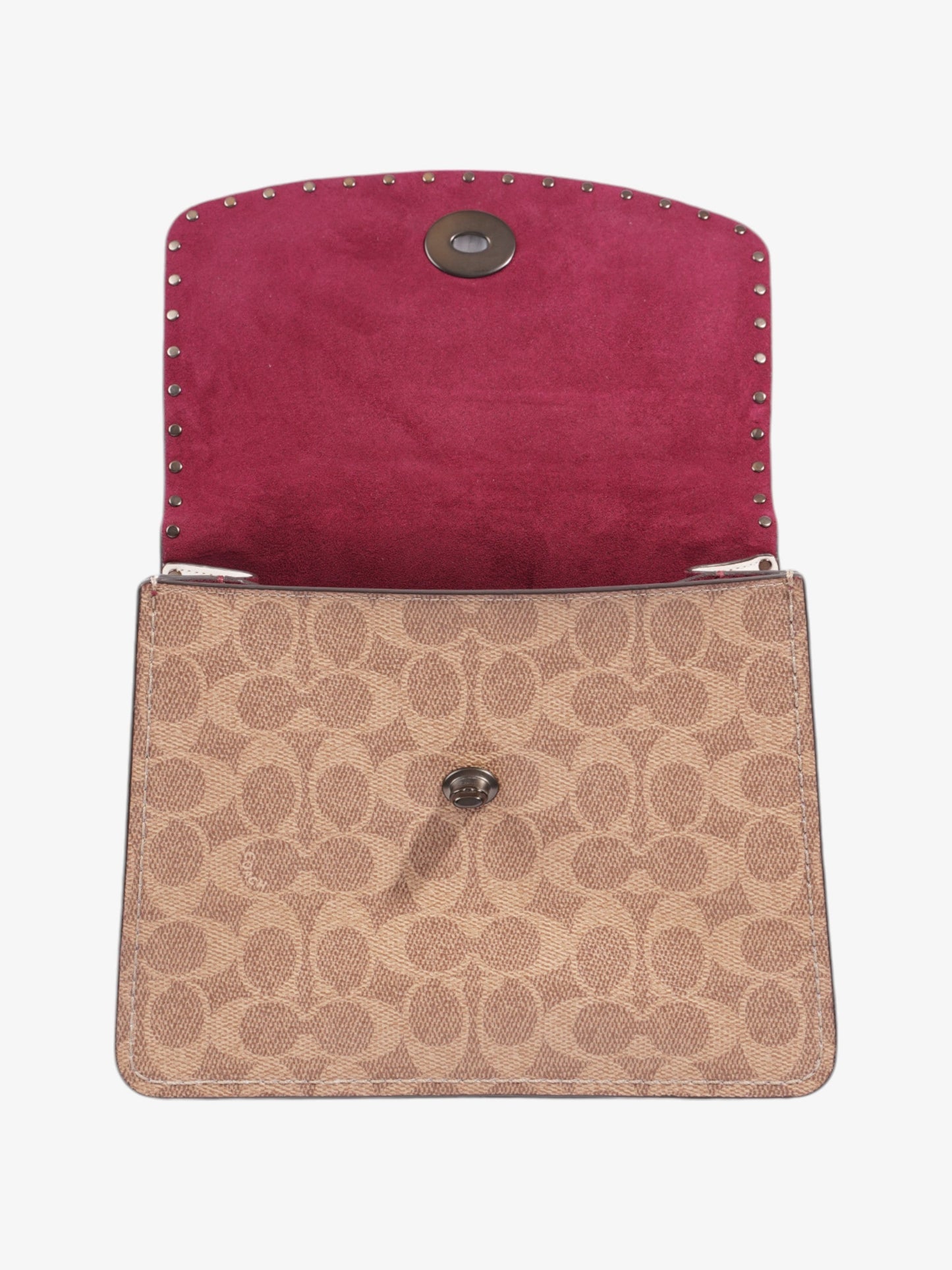 Coach Parker Top Handle Beige / White Calfskin Leather