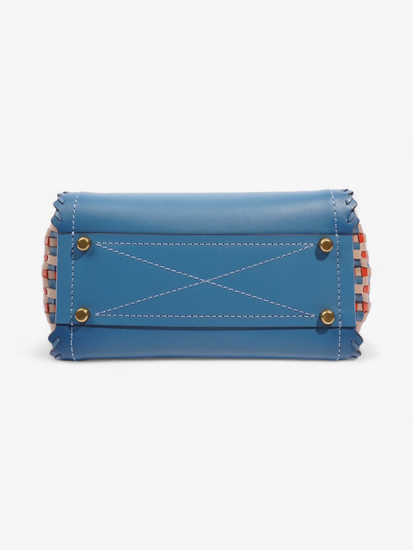 Coach Troupe Tote Blue / Orange / Beige Leather