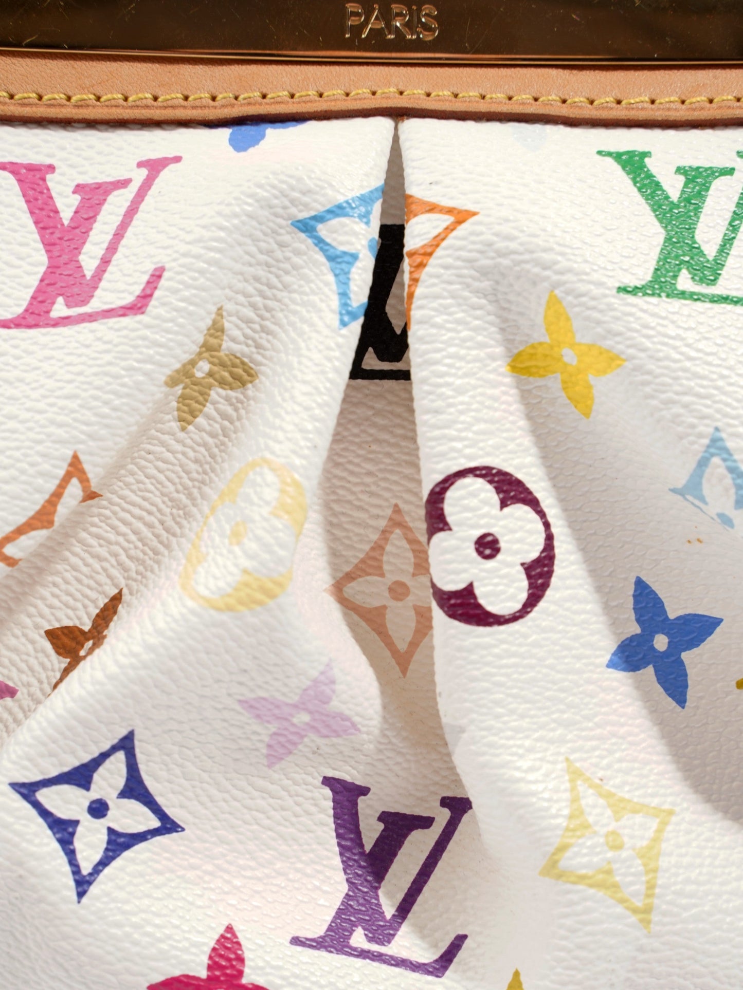 Louis Vuitton Takashi Murakami Judy White / Multicolour Coated Canvas PM