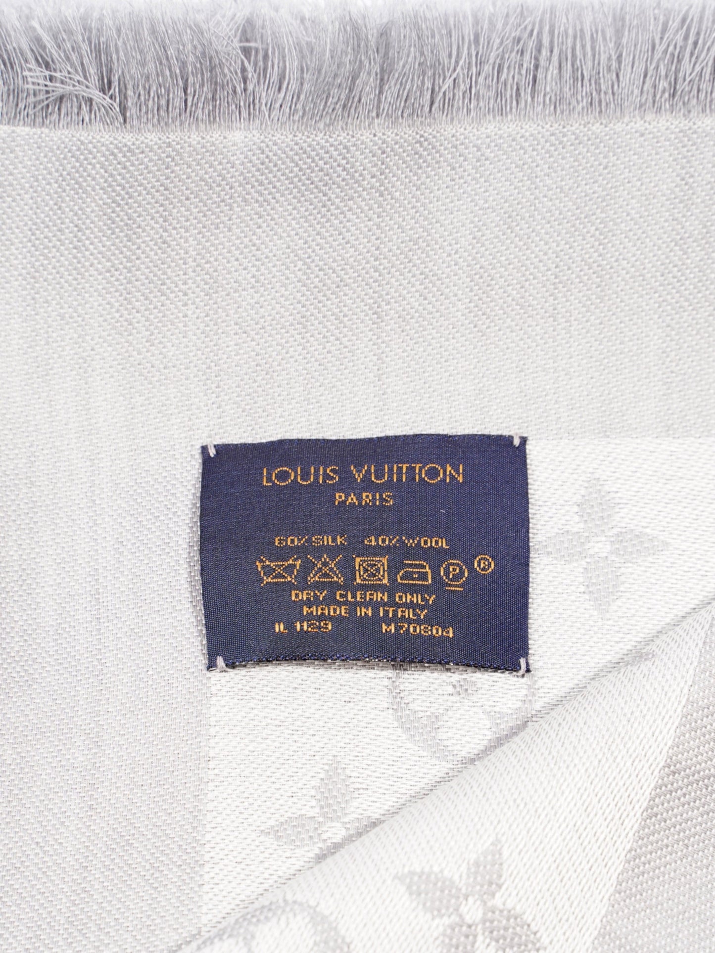 Louis Vuitton Classic Shawl Monogram Grey Silk