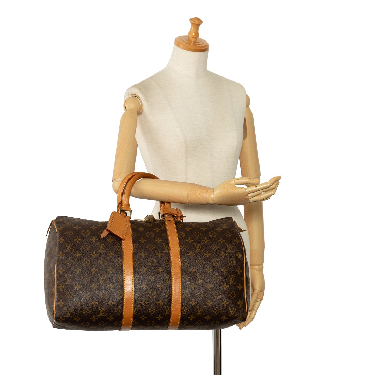 Brown Louis Vuitton Monogram Keepall 45 Travel Bag