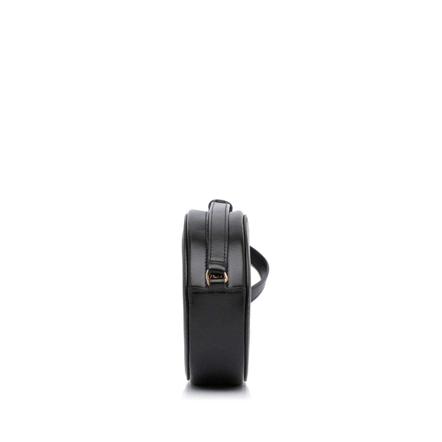 Celine Triomphe Oval Black Leather