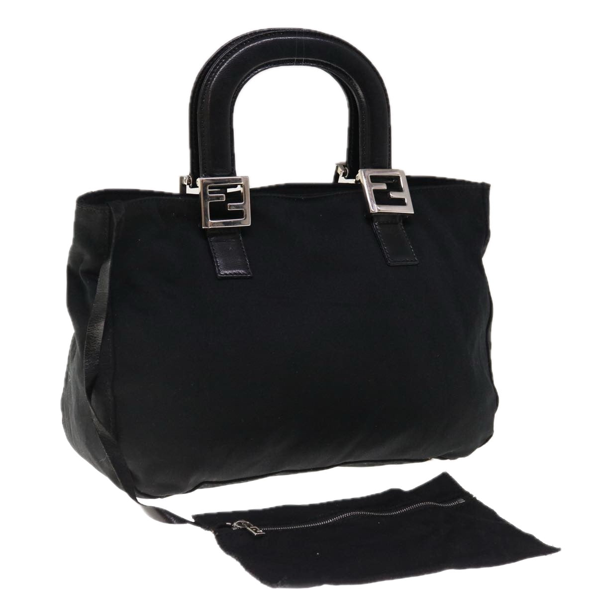 FENDI Hand Bag Nylon Black yk10512