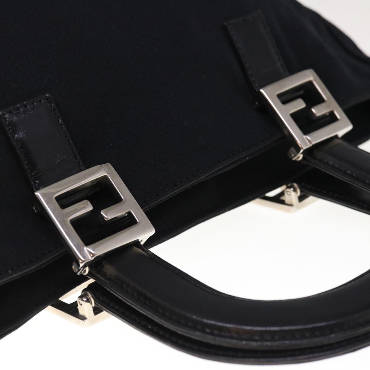 FENDI Hand Bag Nylon Black yk10512