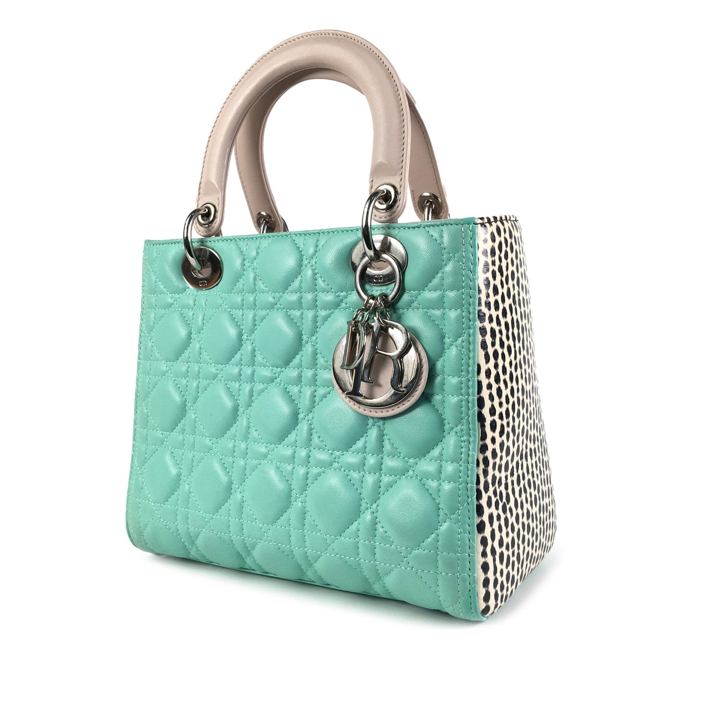 Lady Dior Medium Tricolor Lambskin and Python Cannage