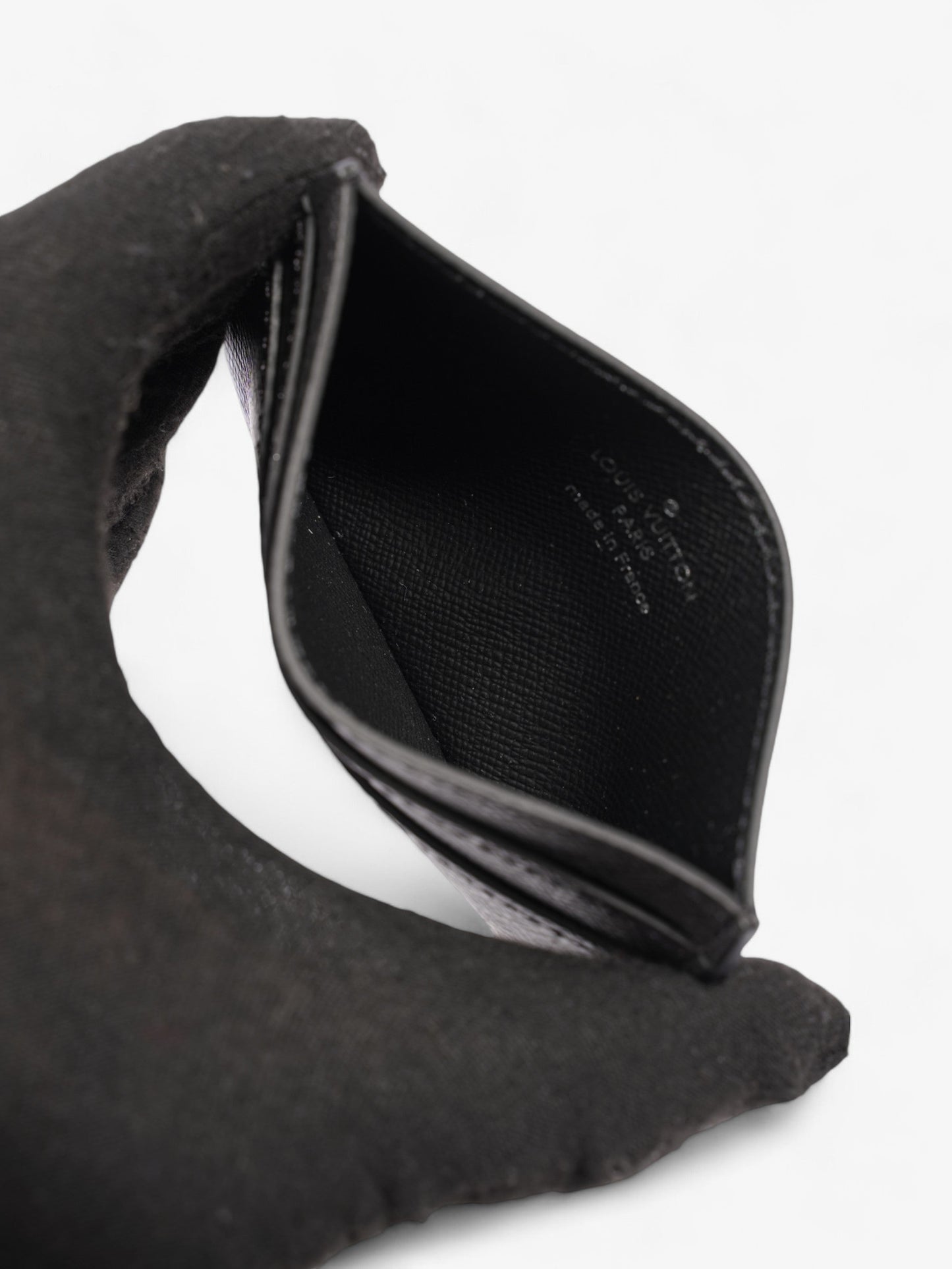 Louis Vuitton Porte Cartes Black Leather