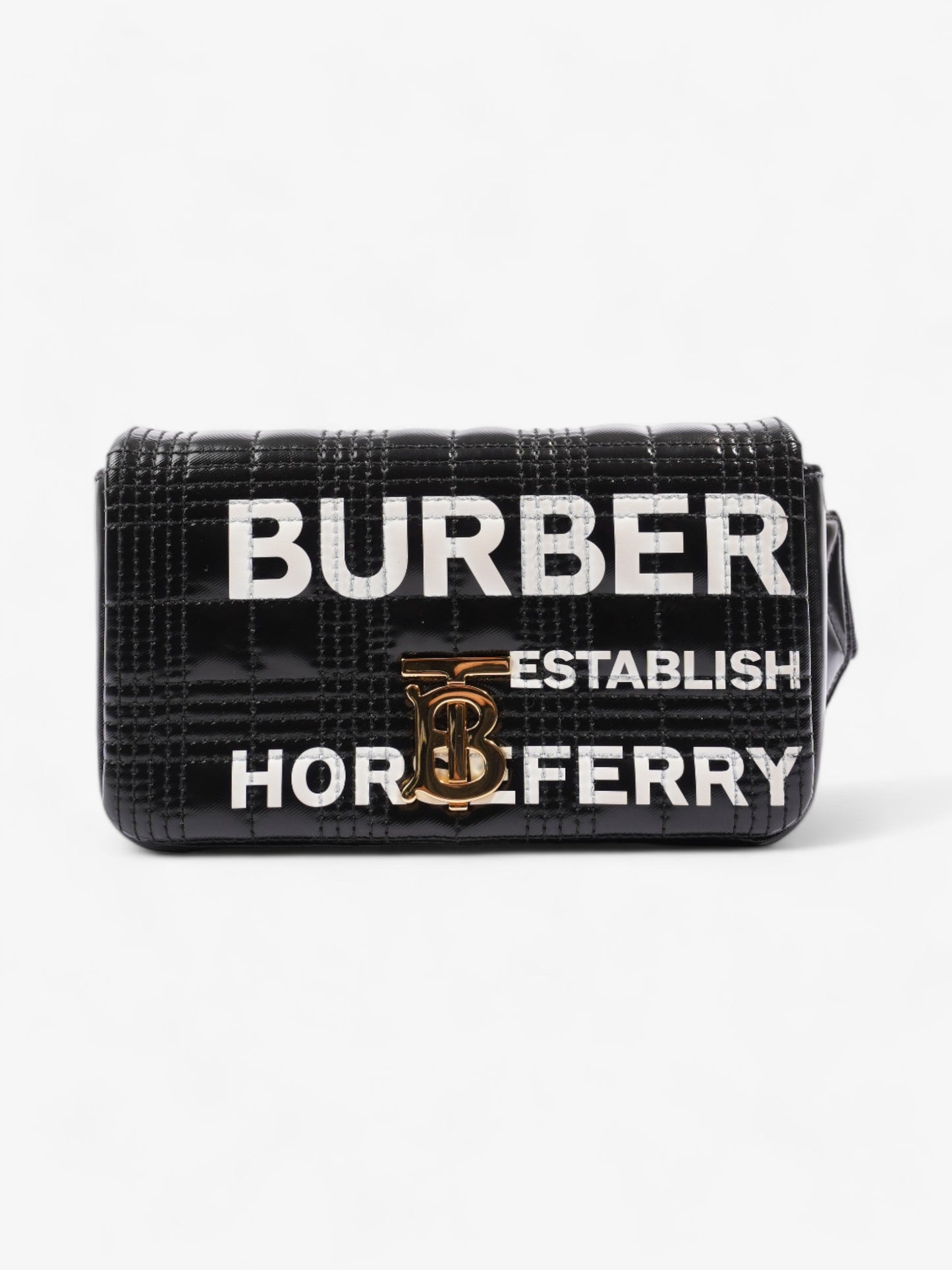 Burberry Horseferry Print Lola Bum Bag Black Leather