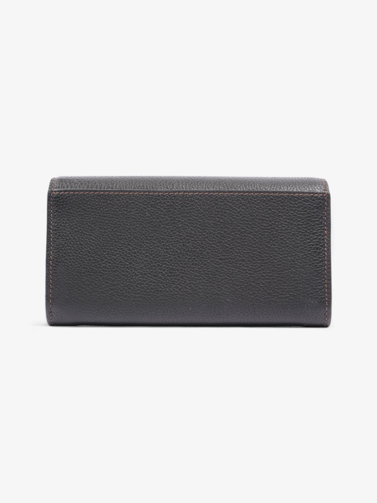 Burberry TB Continental Wallet Black / Gold Grained Leather