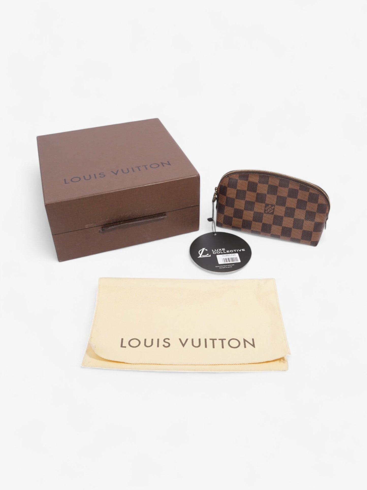 Louis Vuitton Pochette Cosmetic Damier Ebene Coated Canvas