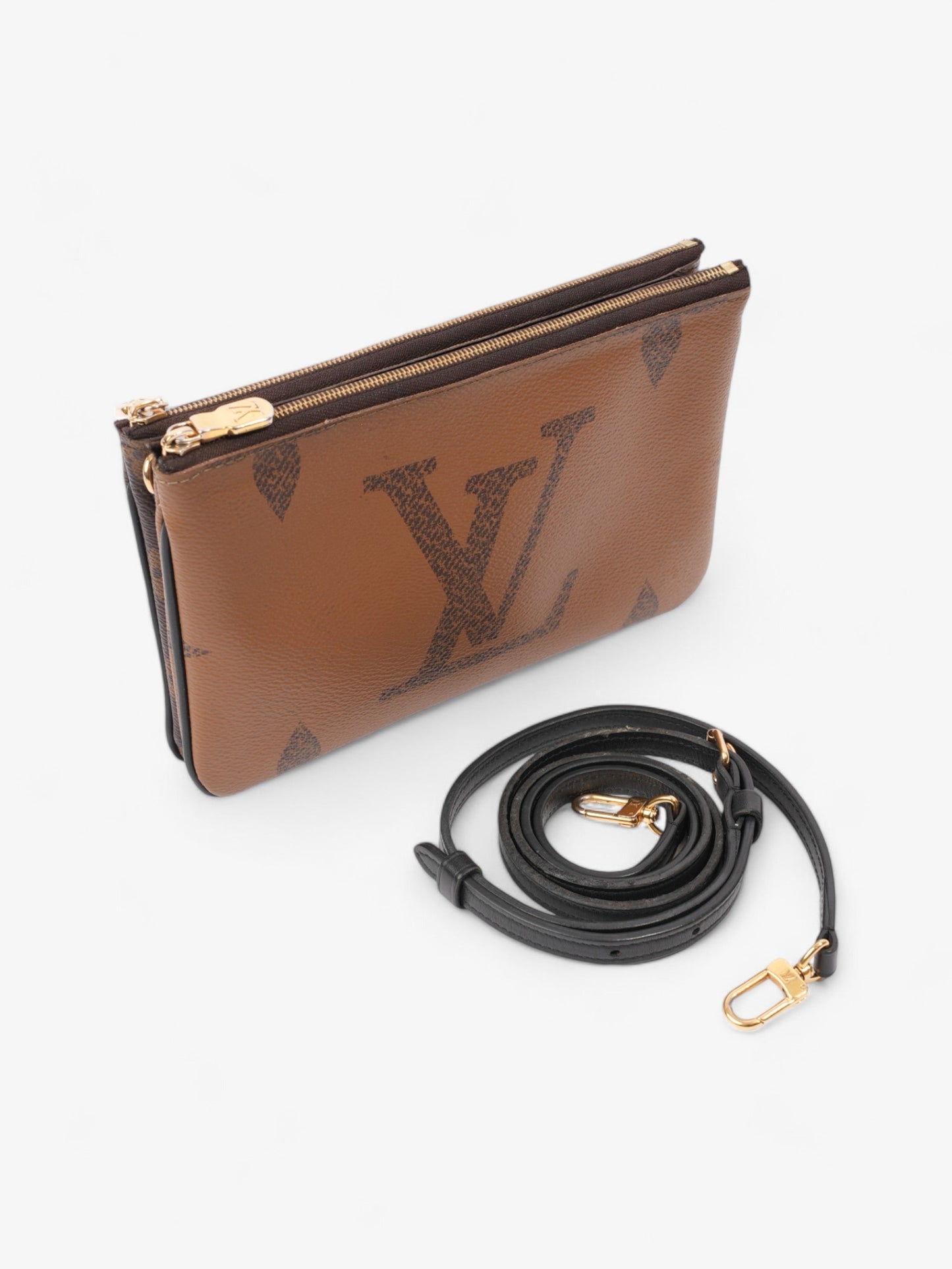 Louis Vuitton Double Zip Pochette Monogram / Reverse Monogram Coated Canvas