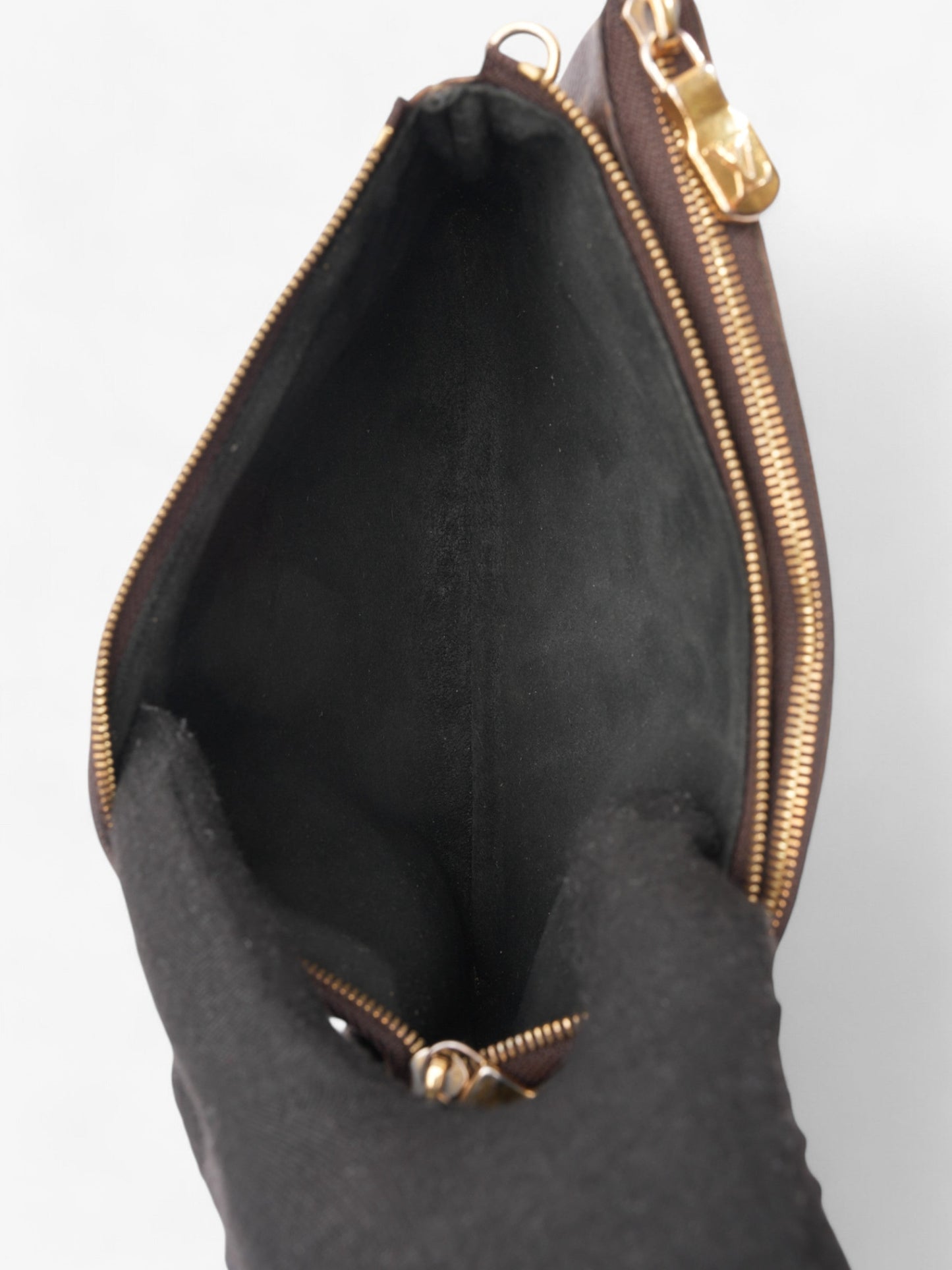 Louis Vuitton Double Zip Pochette Monogram / Reverse Monogram Coated Canvas