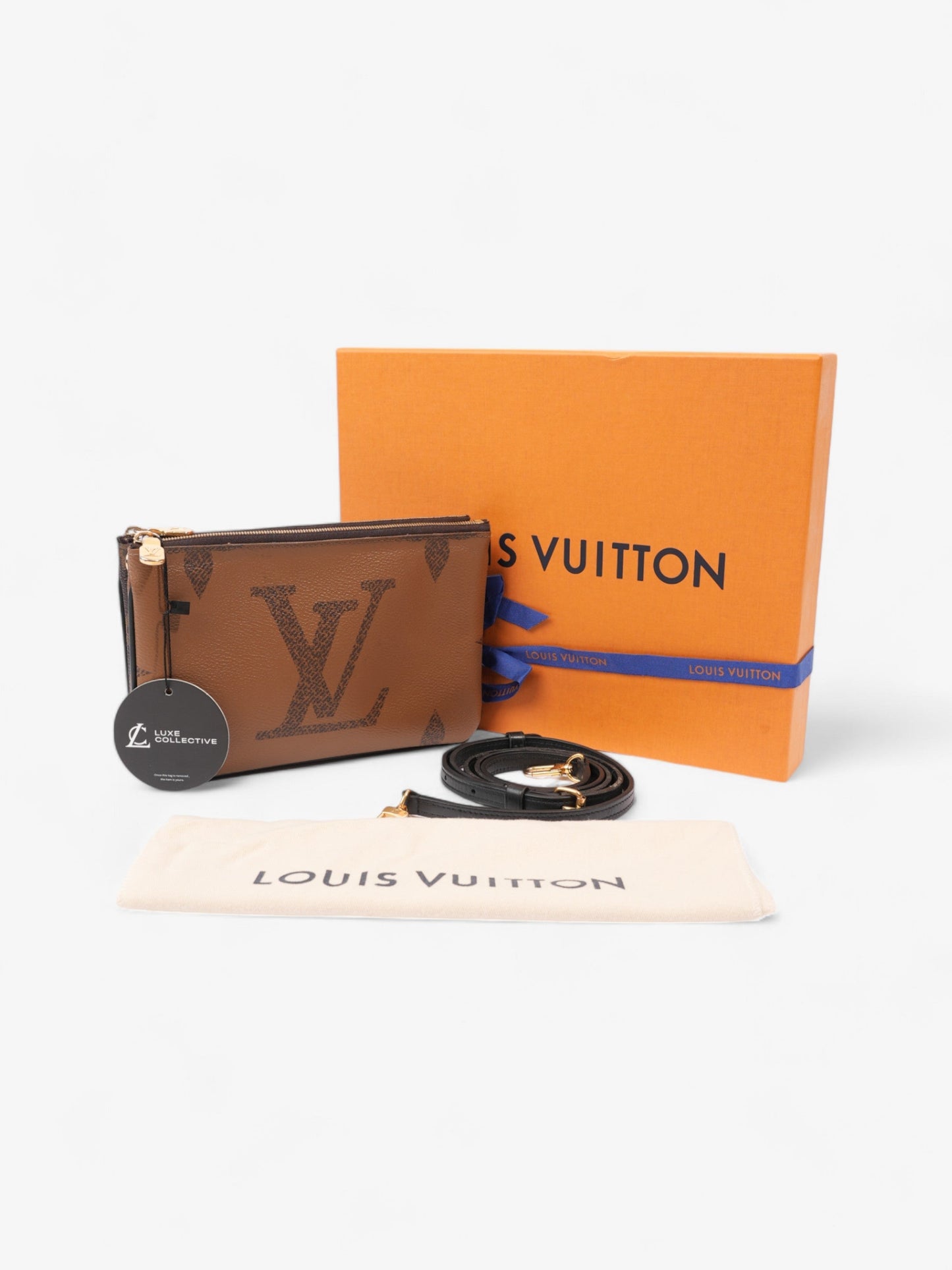 Louis Vuitton Double Zip Pochette Monogram / Reverse Monogram Coated Canvas